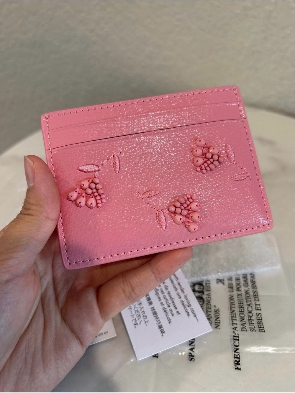 Kate Spade Grapefruit Pink Floral Carder Holder Wallet NWT